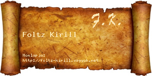 Foltz Kirill névjegykártya